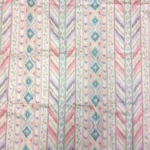 Vintage House N Home Fabrics and Draperies Cloth, Floral Stripes Graphic Design, - Picture 2 of 3